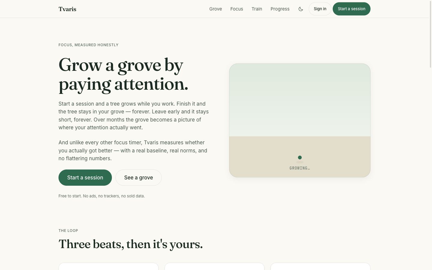 Grove live product interface